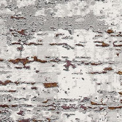 7' X 10' Gray And Brown Abstract Scraped Area Rug