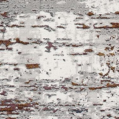 5' X 8' Gray And Brown Abstract Scraped Area Rug