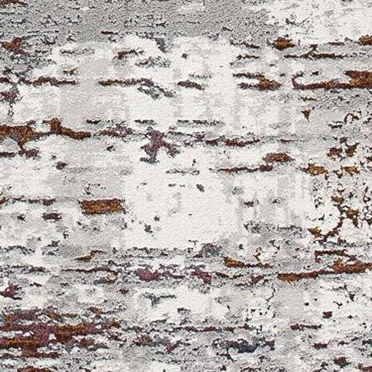 7' X 10' Gray And Brown Abstract Scraped Area Rug