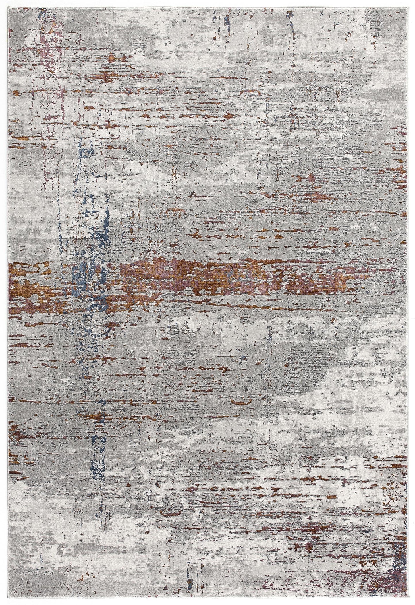 7' X 10' Gray And Brown Abstract Scraped Area Rug