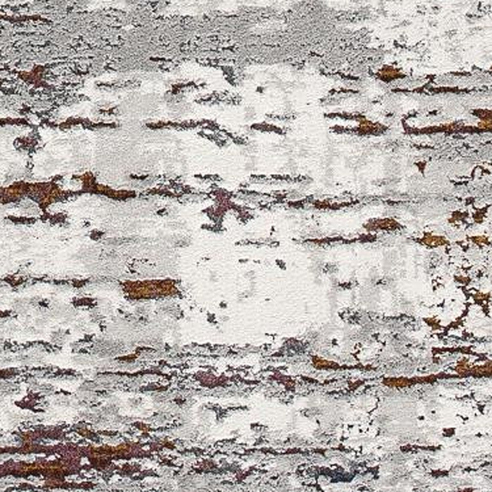 4' X 6' Gray And Brown Abstract Scraped Area Rug