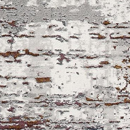 7' X 10' Gray And Brown Abstract Scraped Area Rug