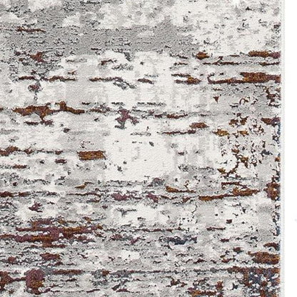 7' X 10' Gray And Brown Abstract Scraped Area Rug