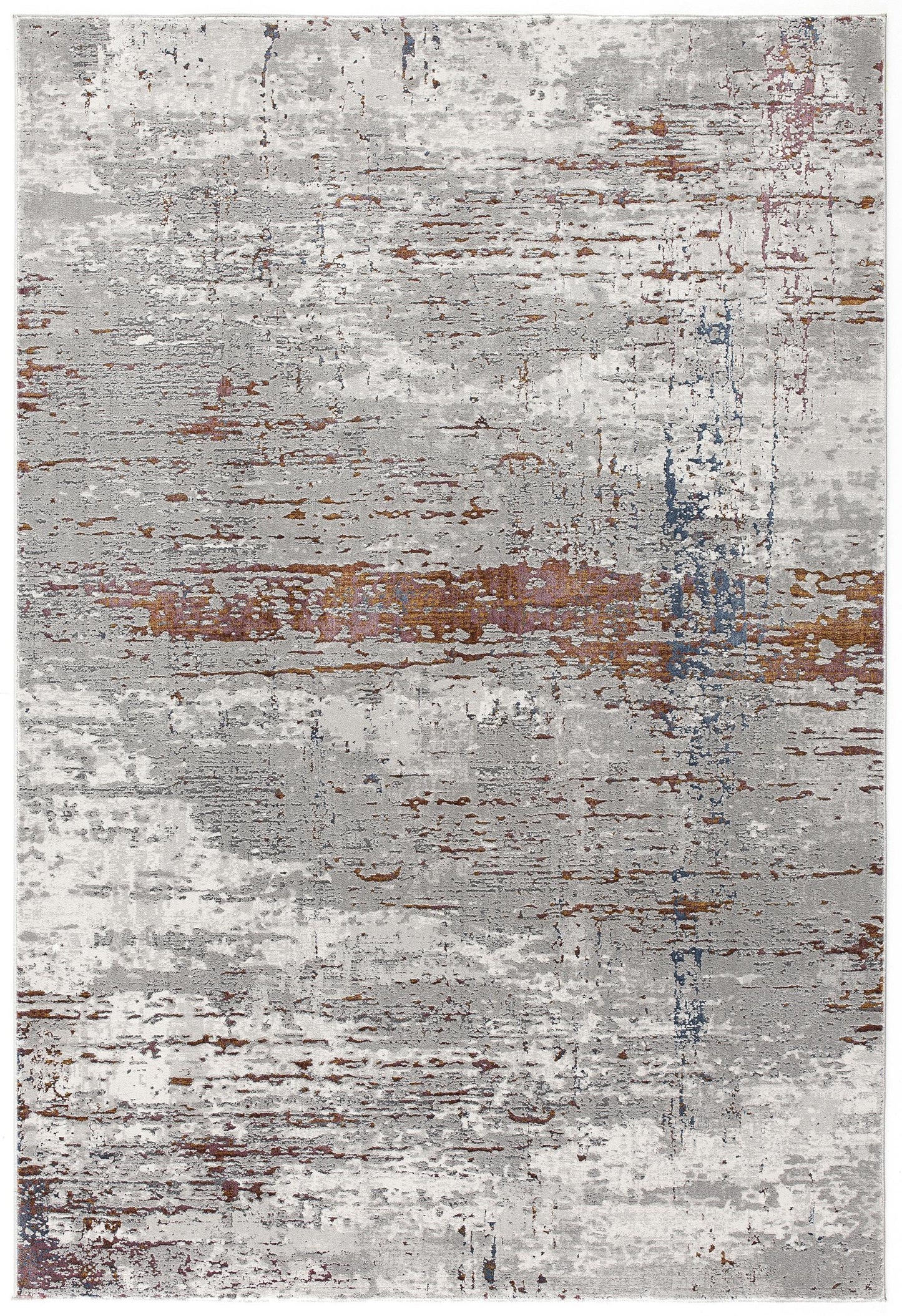 7' X 10' Gray And Brown Abstract Scraped Area Rug