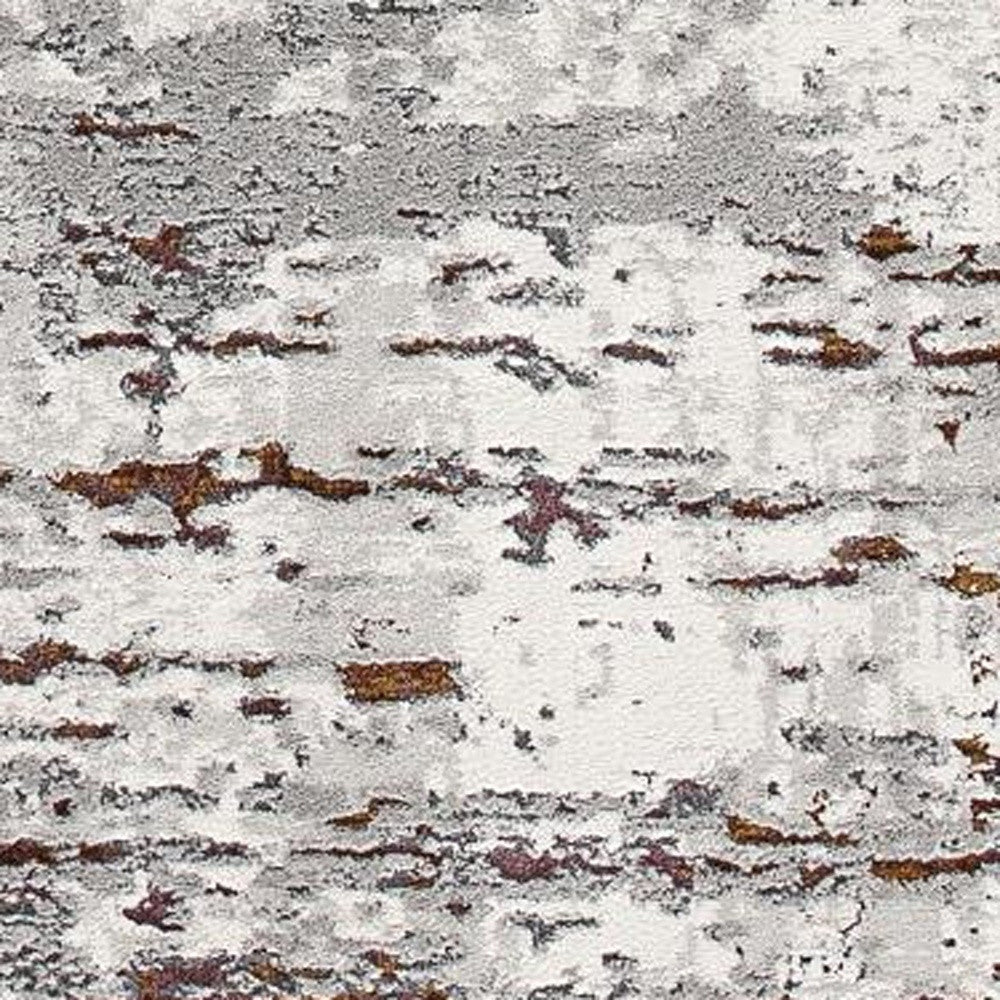 4' X 6' Gray And Brown Abstract Scraped Area Rug