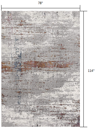 4' X 6' Gray And Brown Abstract Scraped Area Rug