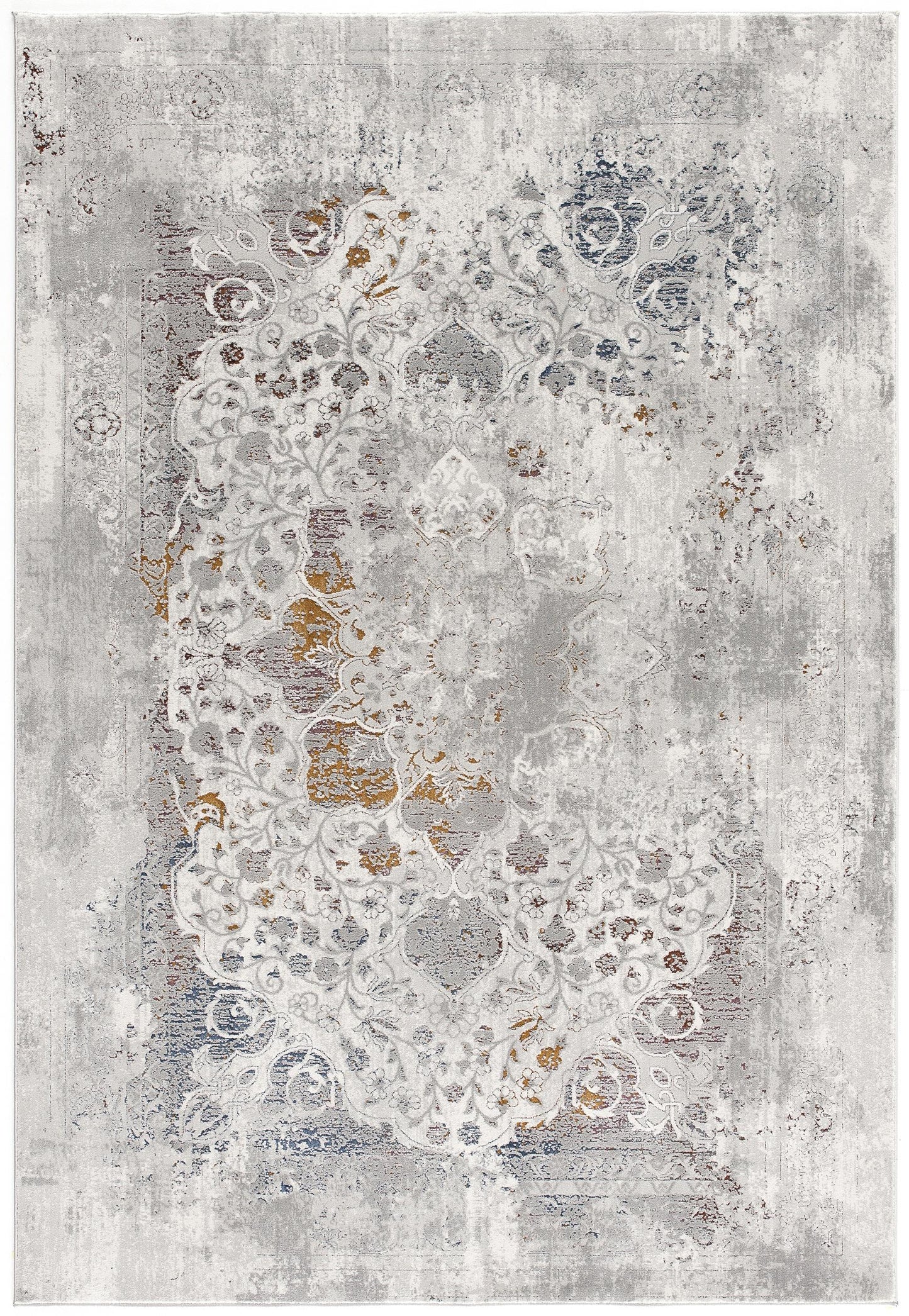 5” X 8” Gray Abstract Patterns Area Rug