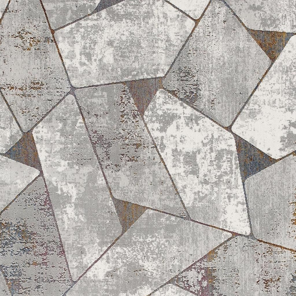 7' X 10' Grey Geometric Area Rug