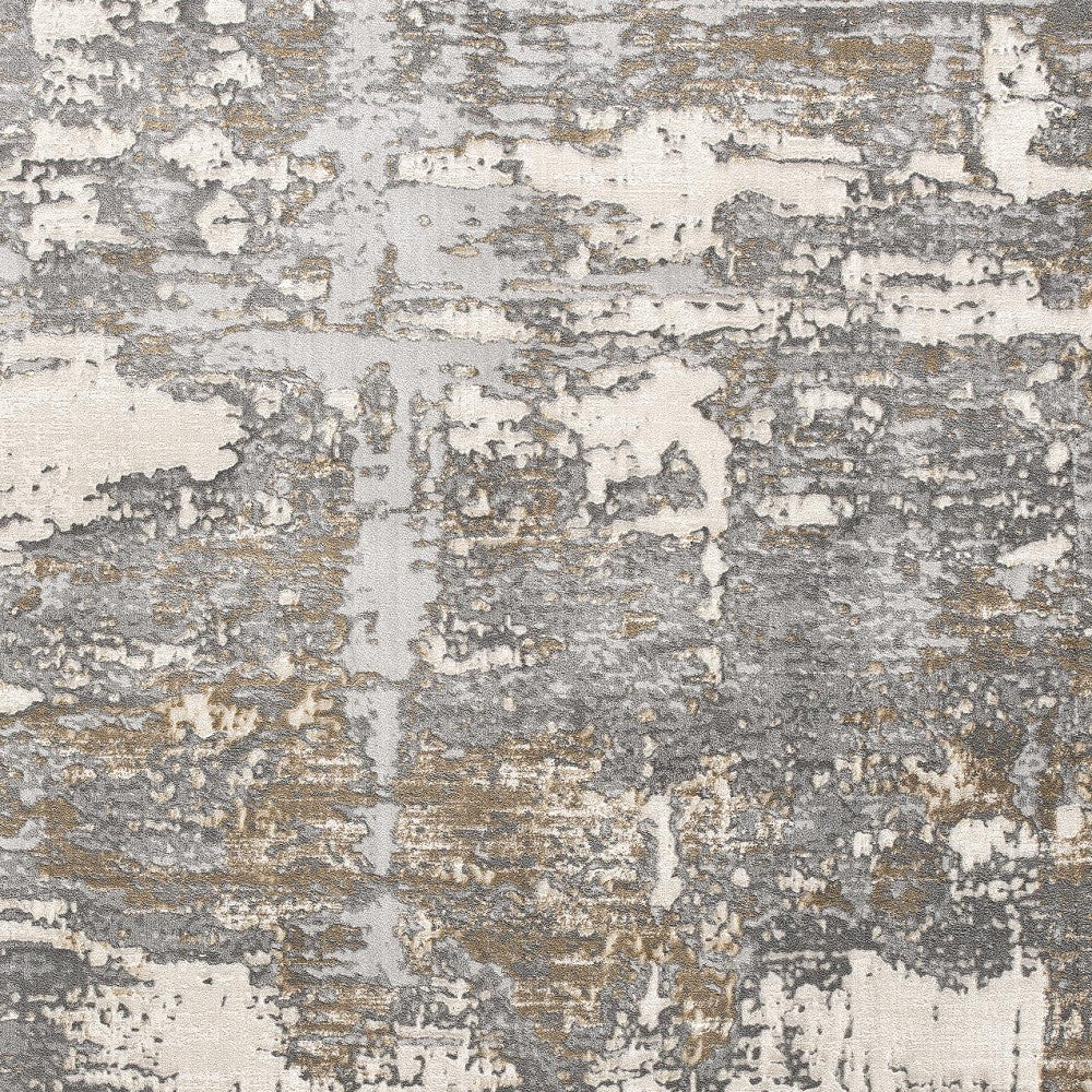 5' X 8' Beige And Gray Distressed Area Rug