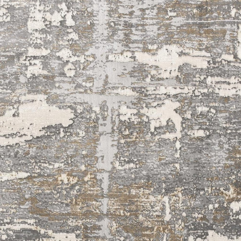 4' X 6' Beige And Gray Distressed Area Rug