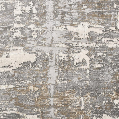 4' X 6' Beige And Gray Distressed Area Rug
