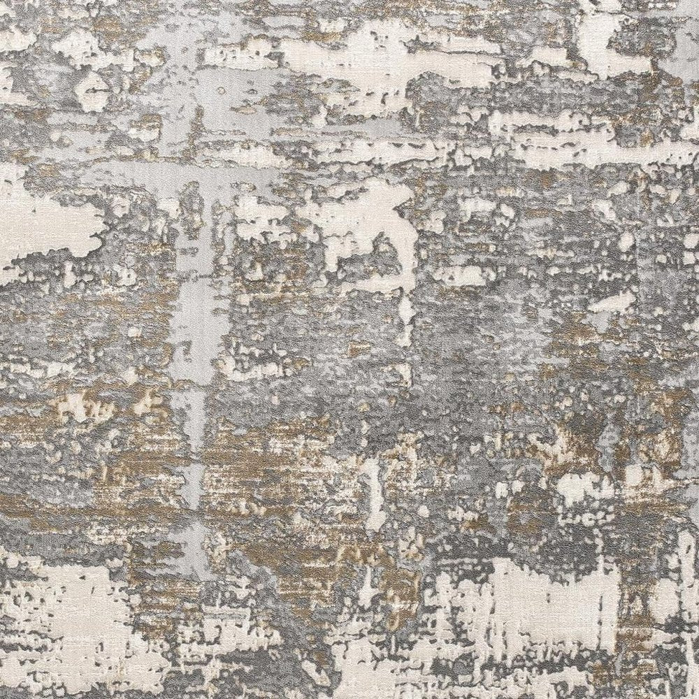 7' X 10' Beige And Gray Distressed Area Rug