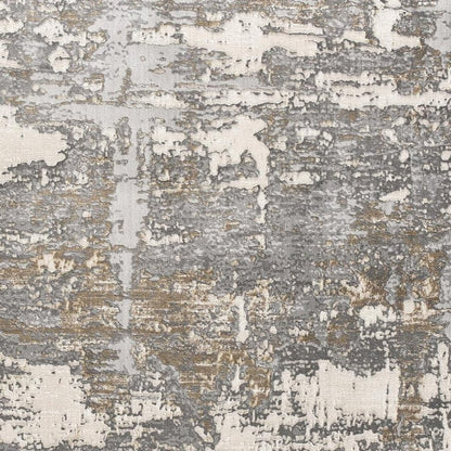 7' X 10' Beige And Gray Distressed Area Rug