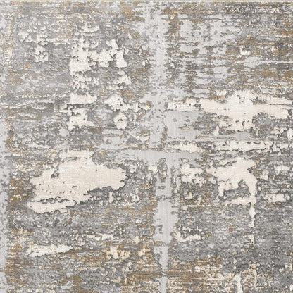 7' X 10' Beige And Gray Distressed Area Rug