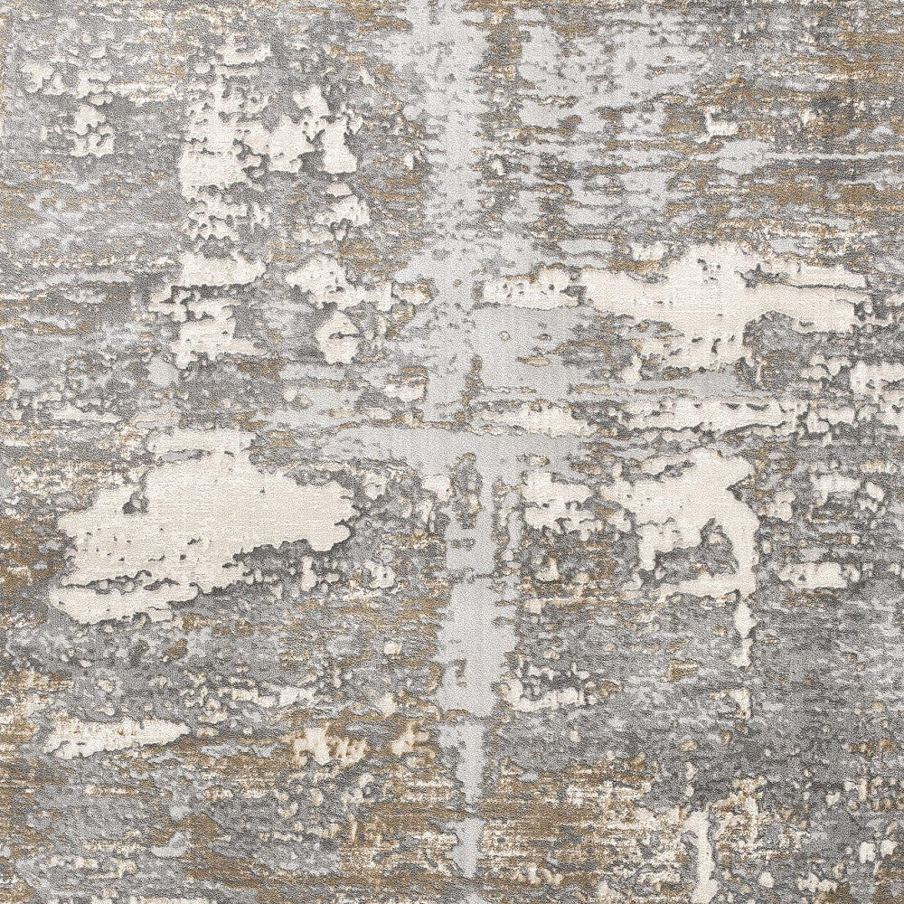 4' X 6' Beige And Gray Distressed Area Rug