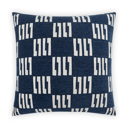 D.V. KAP HOME   24" x 24" Milo Pillow - Navy Geometric, Modern    - 3919-N-2424