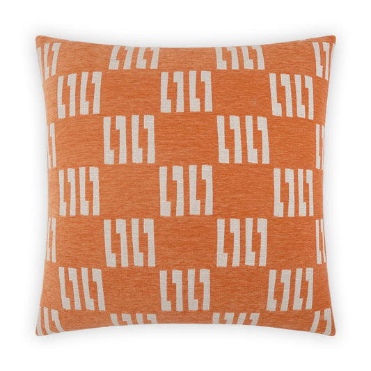 D.V. KAP HOME   24" x 24" Milo Pillow - Orange Geometric, Modern    - 3919-O-2424