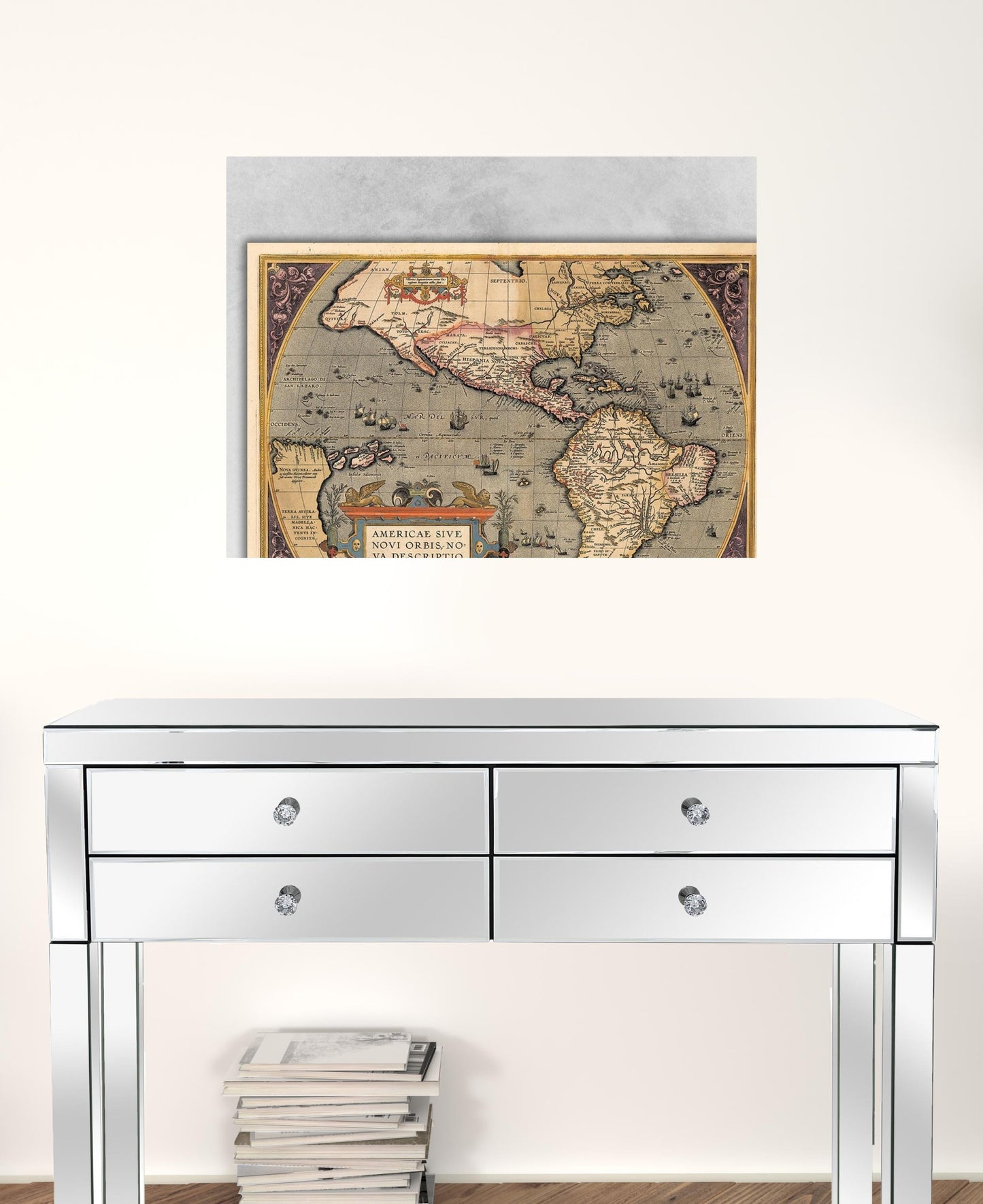 Vintage 1598 Map Of The Americas Unframed Print Wall Art