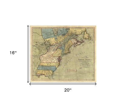 Vintage 1652 Map Of Early North America Unframed Print Wall Art