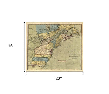 Vintage 1652 Map Of Early North America Unframed Print Wall Art