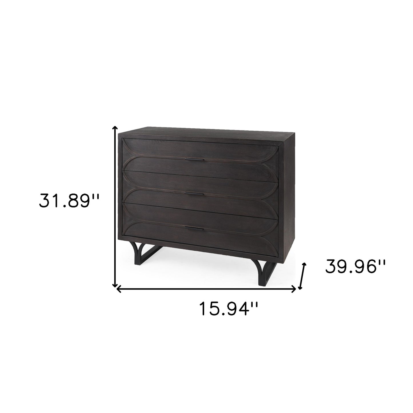 Contemporary Dark Oval Accent Cabinet