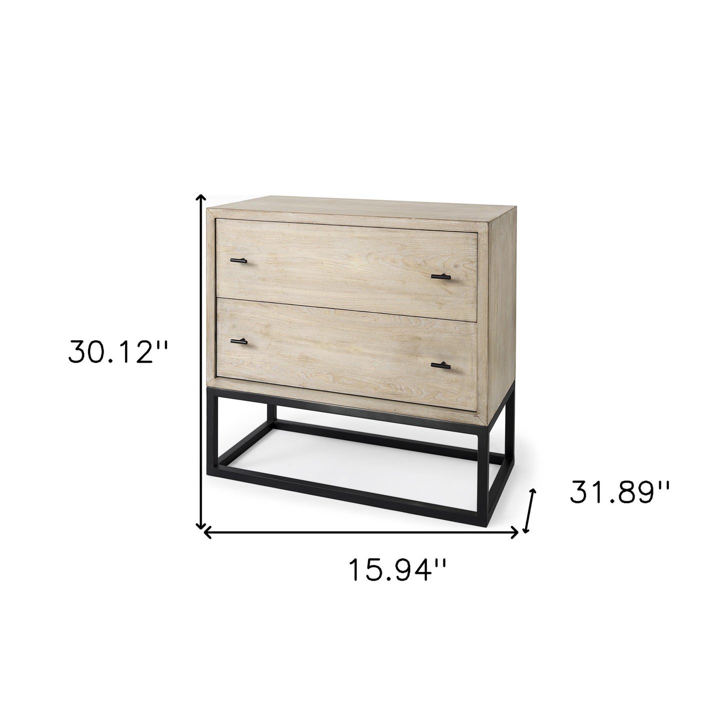 Rustic Modern Light Wash Two Drawer Chest