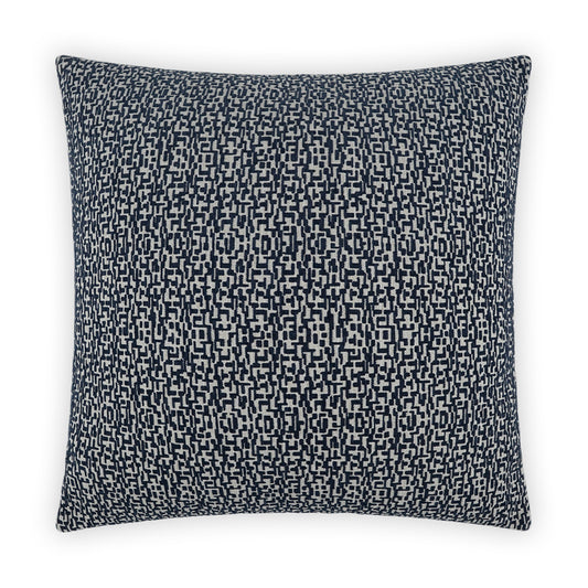D.V. KAP HOME   24" x 24" Code Pillow - Navy Geometric, Modern    - 3920-N-2424