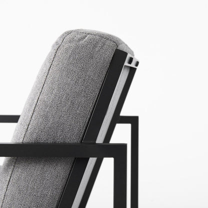 33" Gray and Black Fabric Wingback Chair