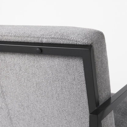 33" Gray and Black Fabric Wingback Chair