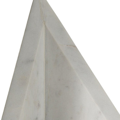 Set of Two White Marble Triangle Decorative Bookends