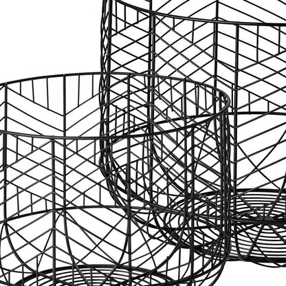 Set of Two Black Metal Tabletop Sculpture