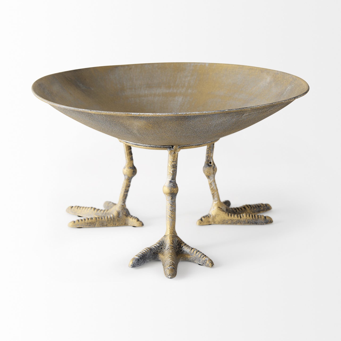 Antiqued Gold Webbed Feet Centerpiece Bowl