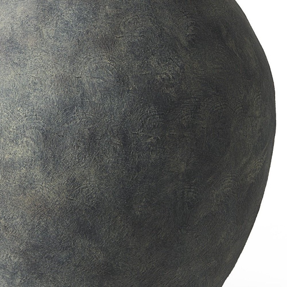 23" Gray Oval Distressed Ceramic Floor Vase