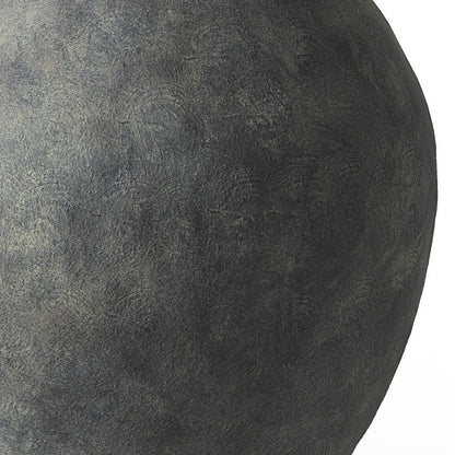 23" Gray Oval Distressed Ceramic Floor Vase