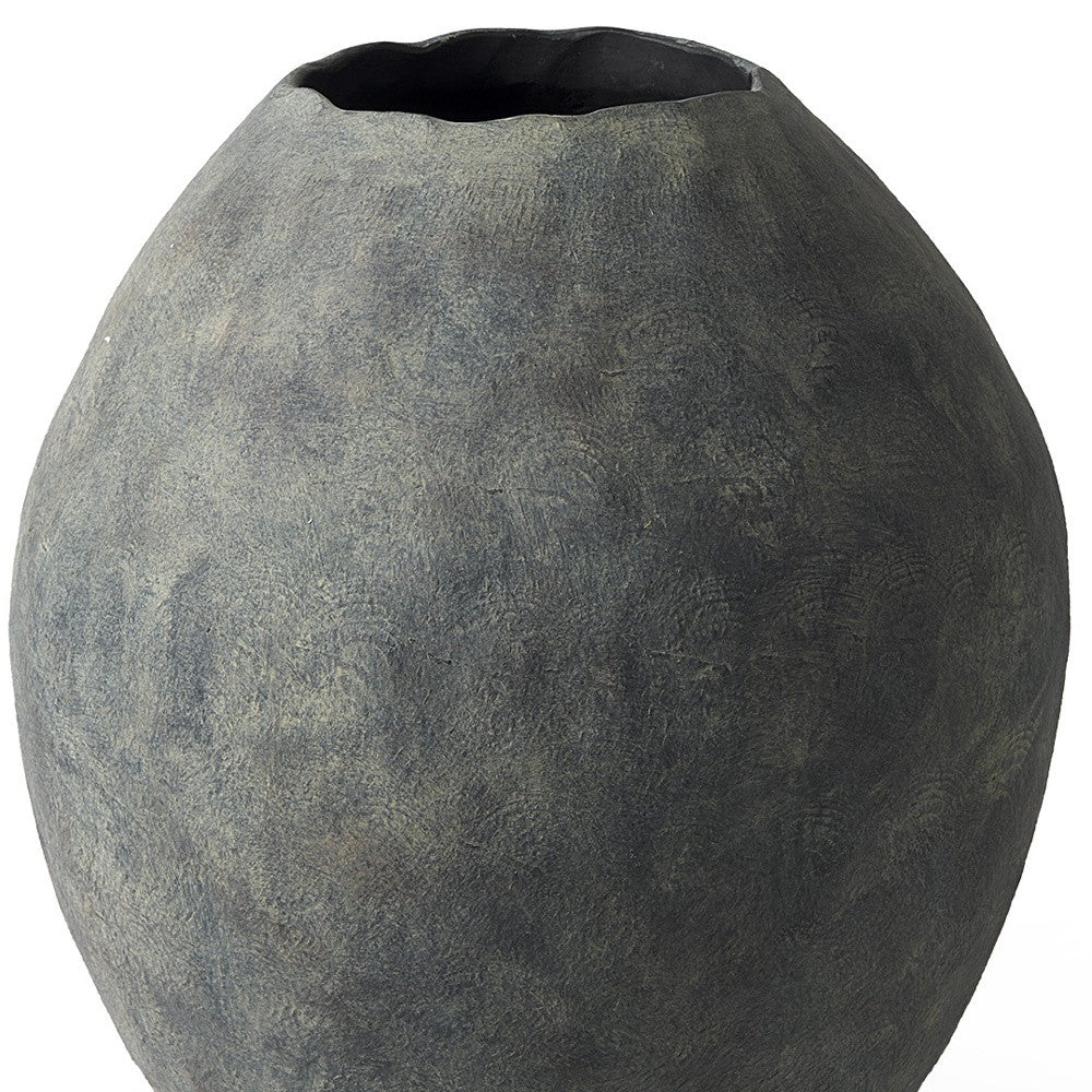 Kyros Gray 23" Earthy Ceramic Oval Vase