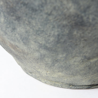 23" Gray Oval Distressed Ceramic Floor Vase