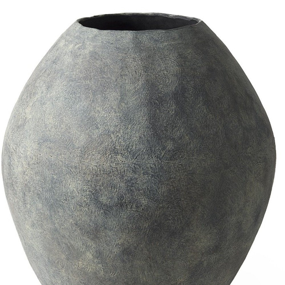 28" Gray Cylinder Ceramic Floor Vase