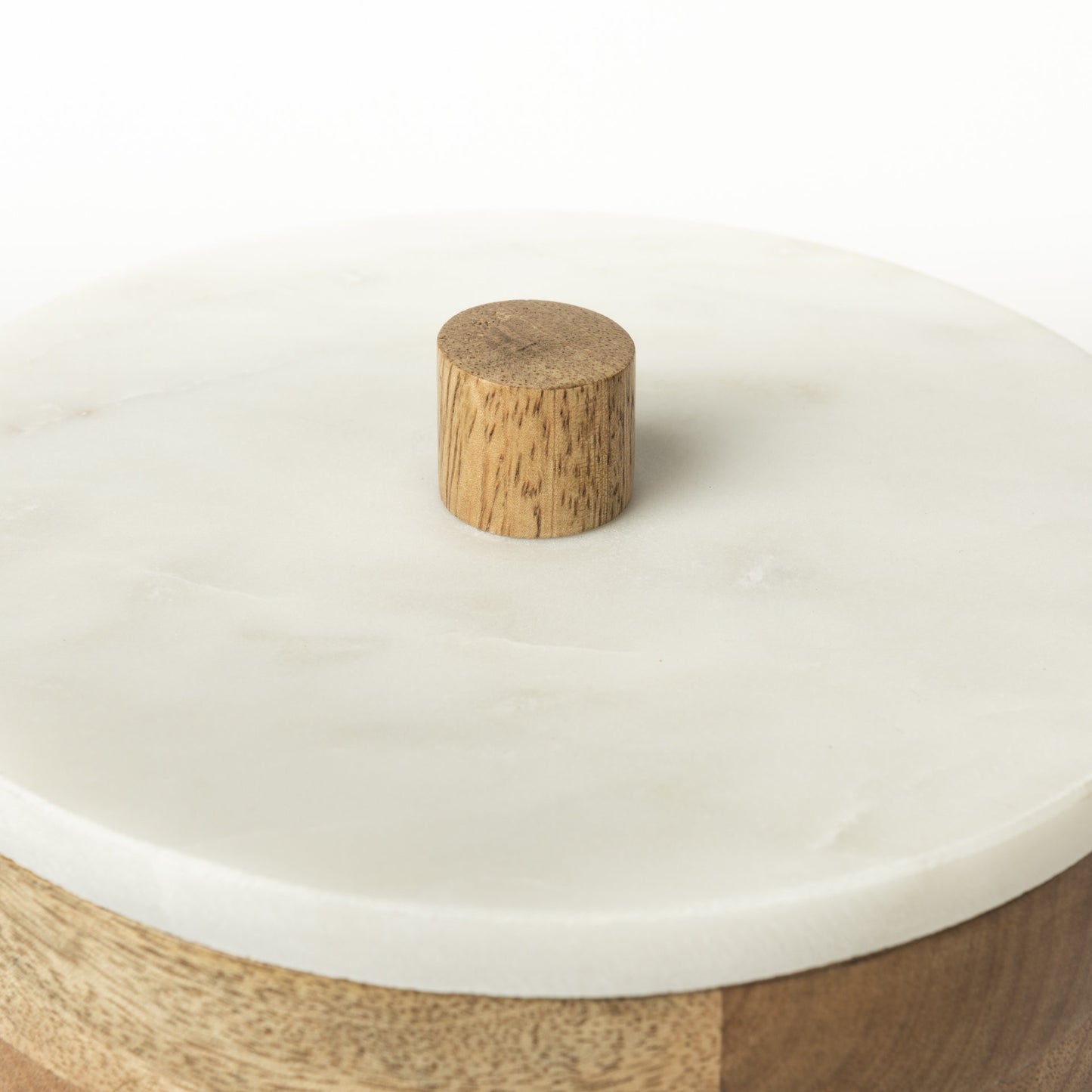 Brown Wooden Round Storage Box