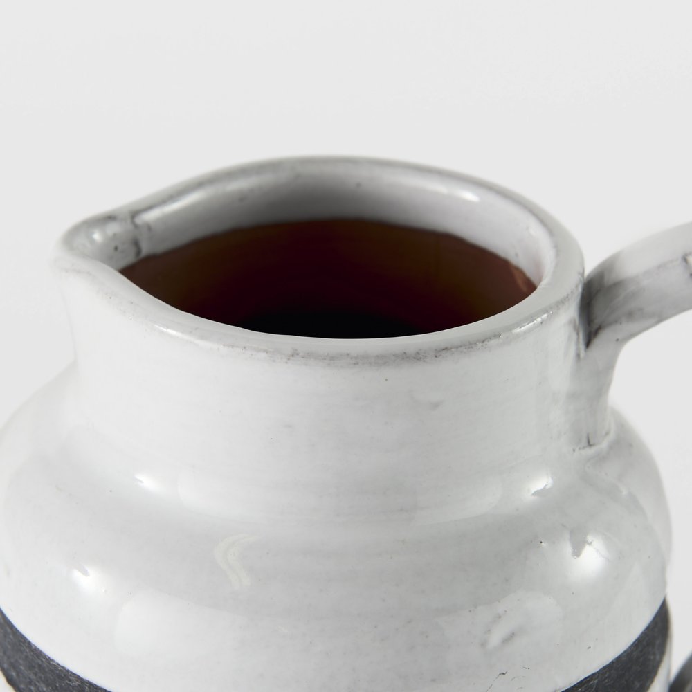 7" Blue And White Cylinder Ceramic Urns Jars