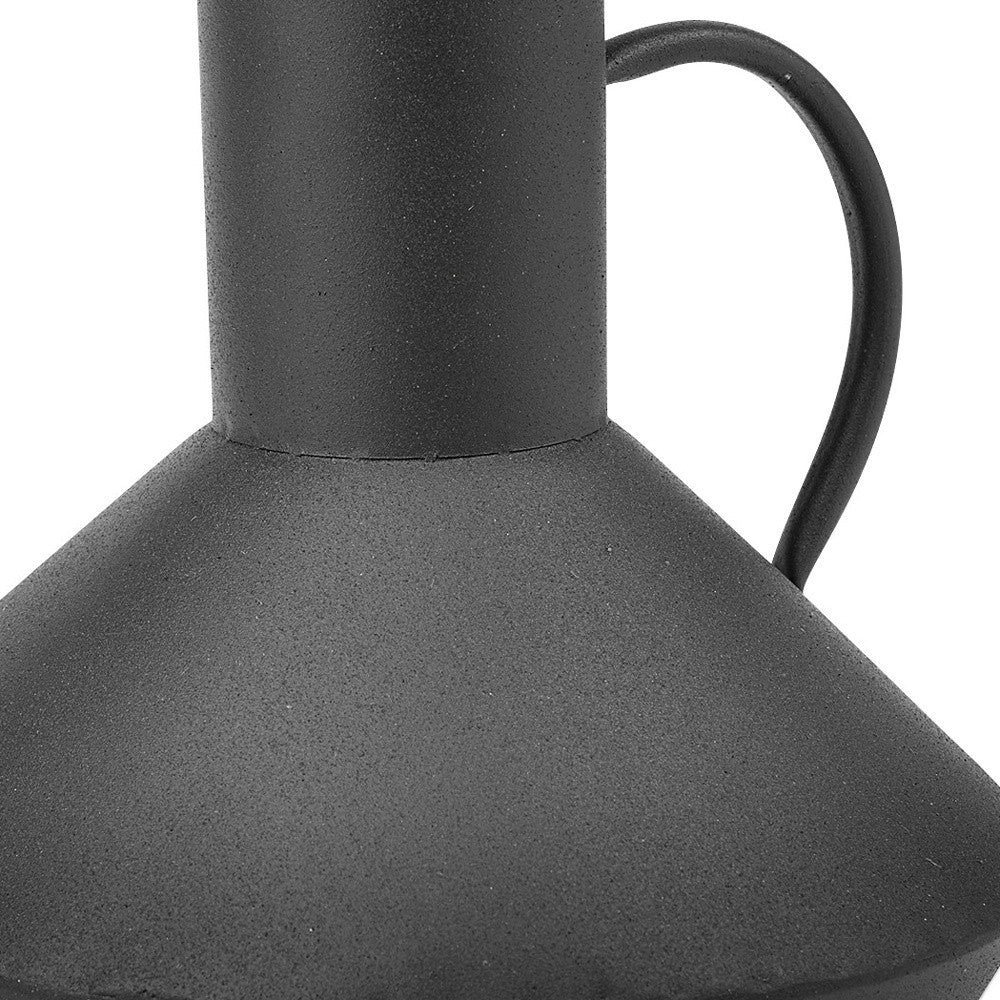 8" Black Metal Decorative Jug Tabletop Sculpture