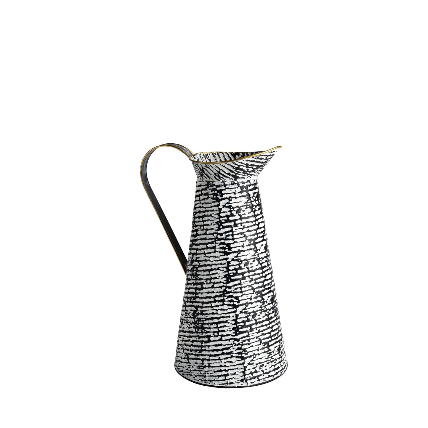 Petite Black And White Textured Jug Vase