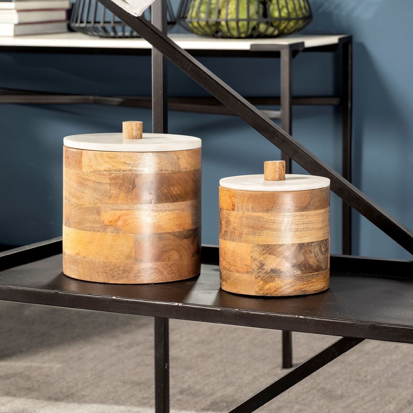 Petite Brown Wooden Round Storage Box