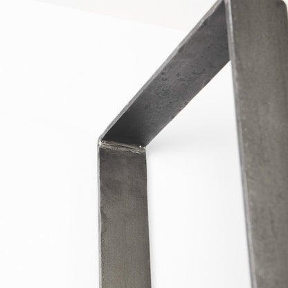 Brown Nickel and Solid Wood Six Tier Bookcase