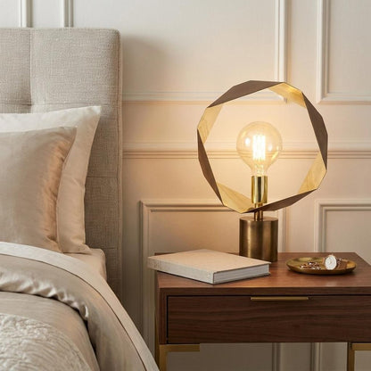 Golden Geometric Halo Table Or Desk Lamp
