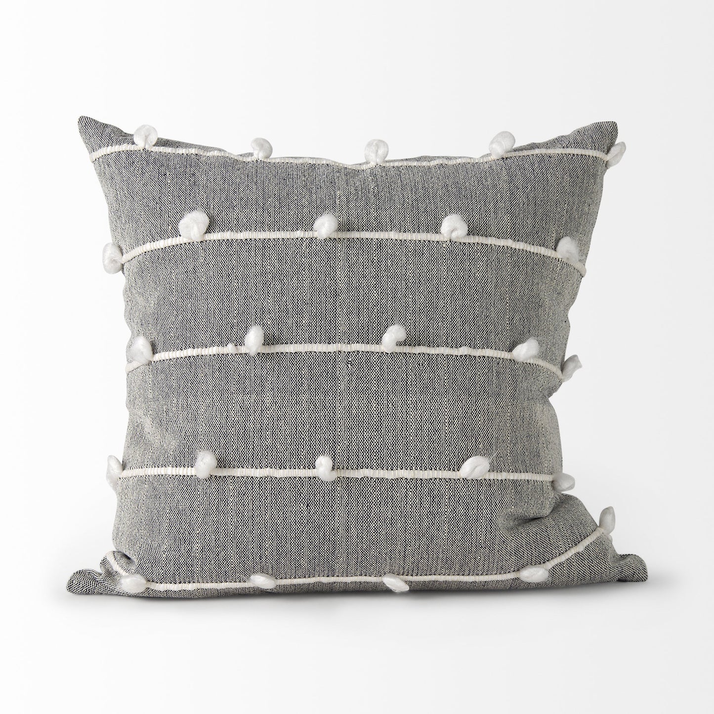 Dark Gray Detailed Pillow Cover