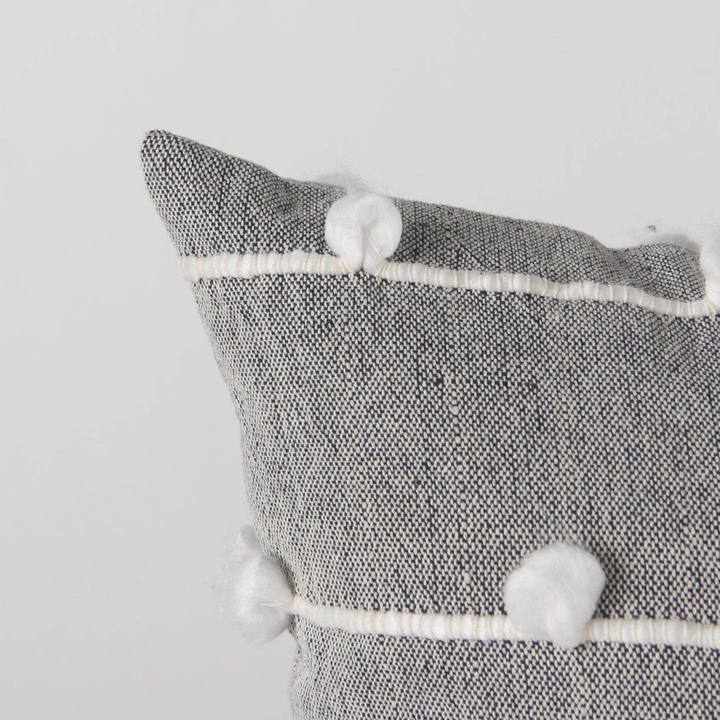 Dark Gray Detailed Pillow Cover