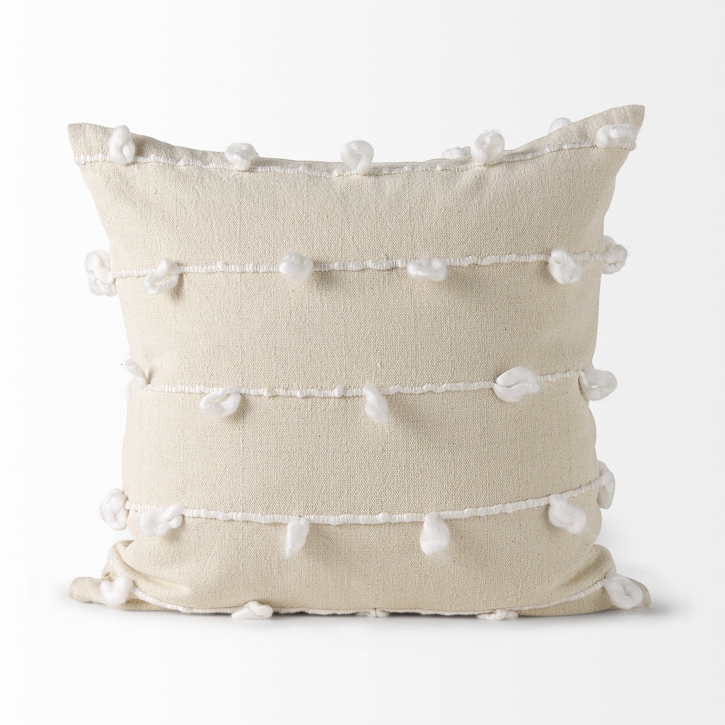 Clouds On Cream Canvas Square Pillow Cover