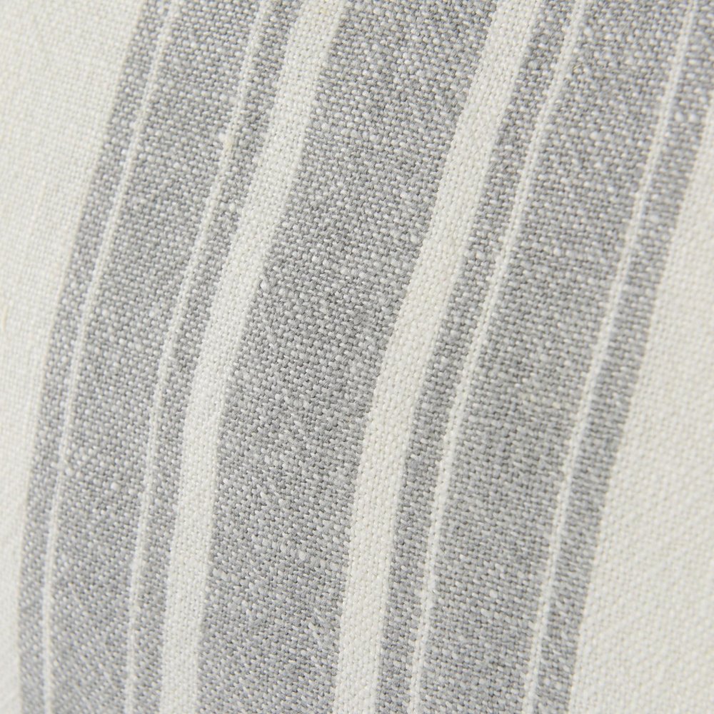 Off White Pillow Cover With  Ash Gray  Stripes