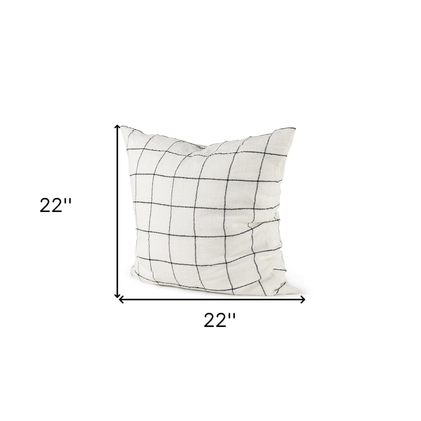 White And Black Grid Square Accent Pillow Cover