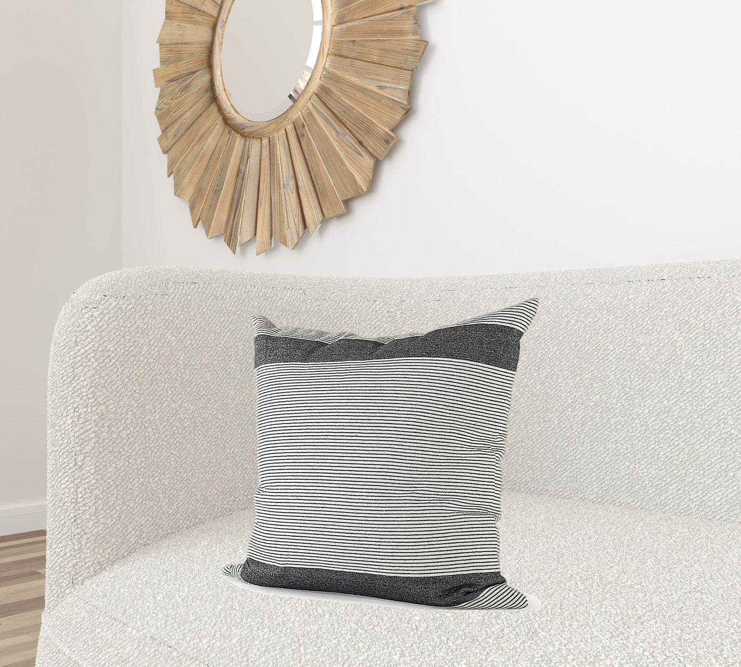 Beige And Gray Striped Throw Pillow Cover